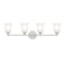 Designers Fountain Bronson 31.75in 4-Light Brushed Nickel Transitional Indoor Vanity Light with Etched Glass Shades D278M-4B-BN - alternate 1